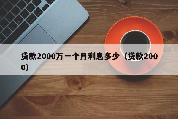 贷款2000万一个月利息多少（贷款2000）